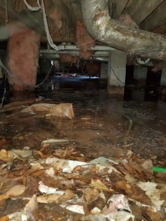 Crawl space flood assessment for Commercial Water Damage Restoration in Gilberts