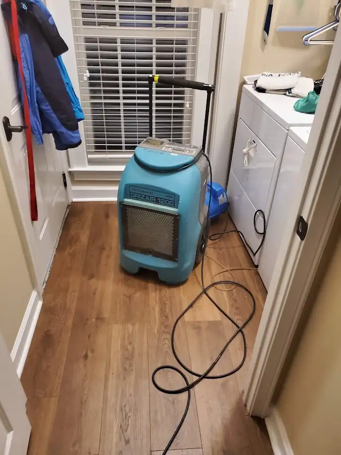 Commercial dehumidifier deployed for Flood Damage Cleanup in Gilberts